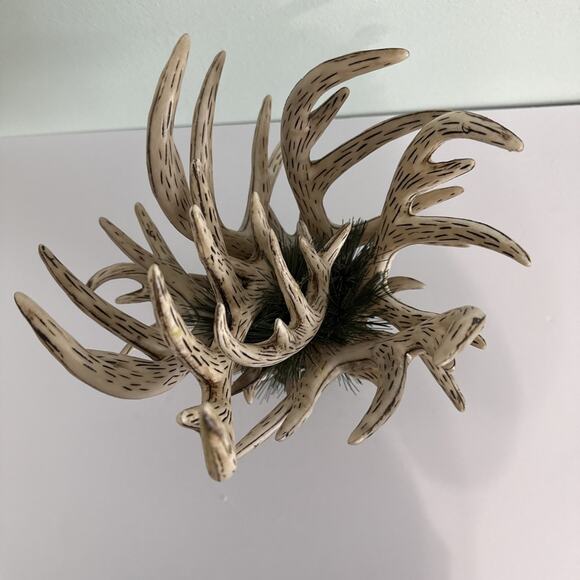 Antler Themed Christmas Tree Topper with Faux Antlers rustic themed Holiday dec - Picture 3 of 4